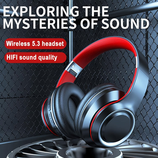 Wireless Wireless Headphones with Large Speakers, Low-Voice Bass, Retractable & Foldable Design for Easy Travel, Call Functionality (Dialing/Speaking/Phone Access), Long Battery Life, Supports Wireless/Wired/TF Card Playback (Type-C) - Perfect for Work,