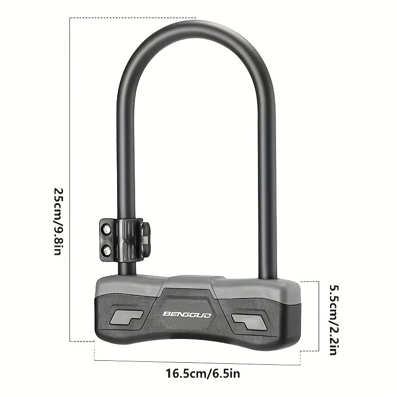 1pc U-Shaped Bicycle Lock with Anti-Hydraulic Shear Resistance, Anti-Theft Bike Lock with Lock Frame, Multi-Color Options (Black/Green/Orange) & Oil-Rubbed Finish for Secure Cycling