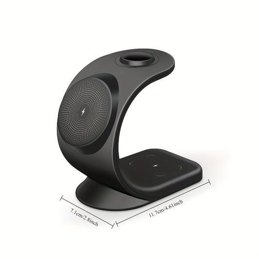 3in 1 Magnetic Wireless Charger Stand Fast Charging Station Dock Moblie Phone Holder Portable Travel Desktop Cell phone Charge Accessories for iPhone 17 16 15 14 13 12 Mini Plus Pro Max for Apple iWatch 10 9 8 7 6 5 4 3 2 SE Ultra for Airpods 3 2