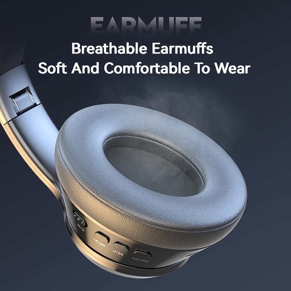 Ultra-Long Standby 200 Hours Gaming Headphones with LED Lights, Wireless 5.0 Chip, 99D Surround Sound, Noise Cancelling Voice Call, Push Button Volume Control, Type-C Jack, Rechargeable Lithium Polymer Battery, Compatible with Cellphones, Adult - Movie &