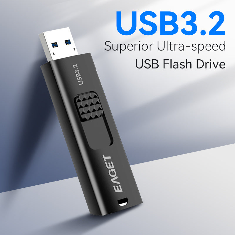 2pcs EAGET high-speed USB3.2 Flash Drive, 128GB/64GB 32GB USB Memory USB Pen, High Speed Thumb Drives, Push-Pull Design Jump Drive for PC Laptop Computer External Data Storage