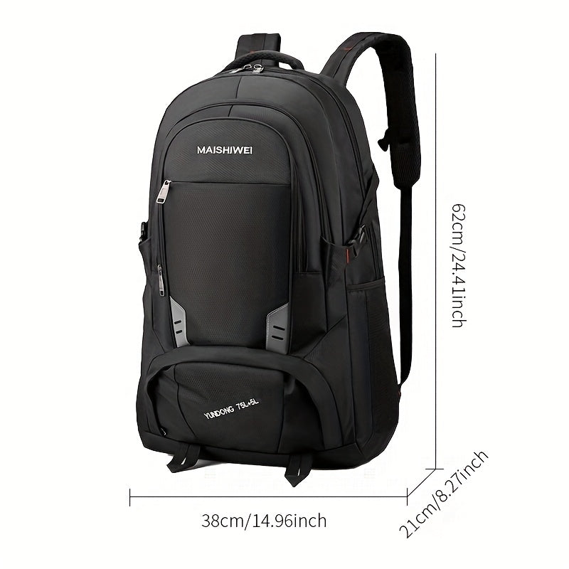 2 Models Available, 60L 80L Men'S Travel Backpack with Shoe Compartment, Large Capacity Carry-On Bag Compliant with Airline Regulations, Durable Oxford Fabric Shoulder Bag