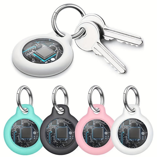 HUTHUR Global Tracker Tag with Silicone Holder & Keyring - for Apple Find My, Ideal for Pets, Elders, Backpacks & Wallets - Up to 1-Year Battery Life, Multiple Color Options, Item Tracking Accessory | Compact Tracker | Lightweight Design