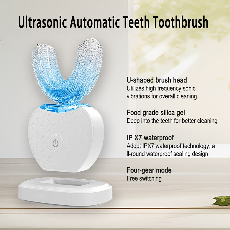 KAISOTECH Electric Toothbrush for Adults - Soundwave technology cleaning with U-Shaped design, USB-C Fast Charging, Automatic Oral care, Gum Health, Compatible with USB-Powered, Ideal for Home & Travel Dental Care, Travel Toothbrush, Gum Health Enhancer,