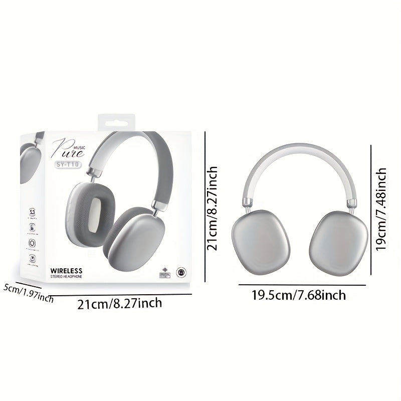 Over-Ear Wireless Headphones - 20H Playtime, Comfortable & Foldable, Wireless Connectivity, Noise-Canceling Mic, USB Charging Case, Ideal for Travel & Home, Black, Music Listening, Sleek Design, Durable Plastic