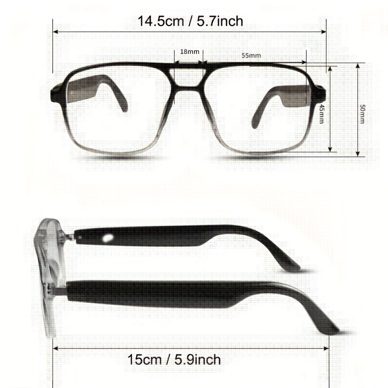 Smart AI Translation Glasses 2025 Integrated AI Chat Assistant For Language Learners And Office Workers, Touch Control, Music & Call Functionality, Long Battery Life Barrier Free Communication, Black Frame, Perfect Gift For Women Men