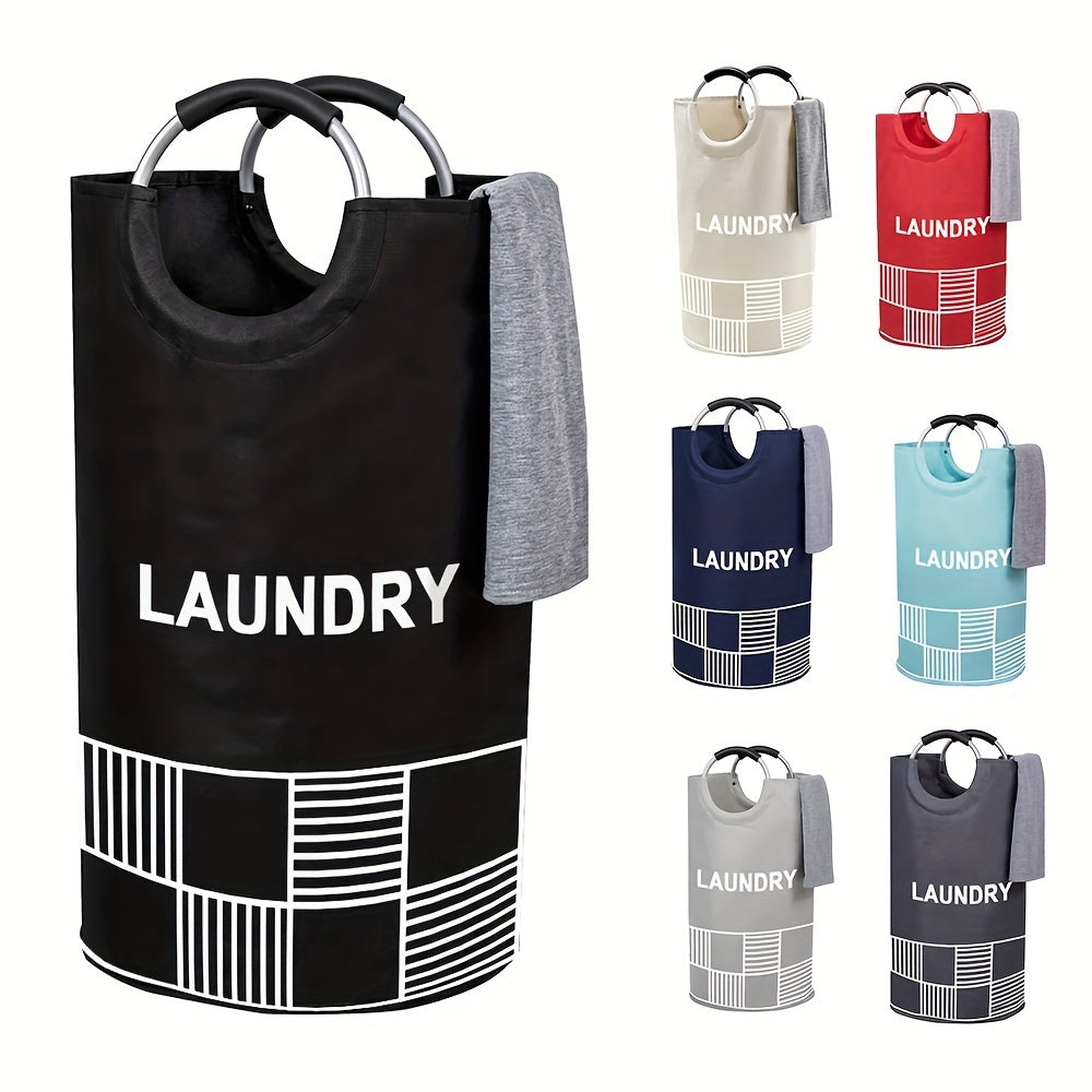 Large Laundry Basket, Laundry Hamper, Laundry Bag with Padded Handles, Collapsible Laundry Basket Easy Storage, Casual Style, Fabric Material, Round Shape, Various Room Types, Laundry Baskets