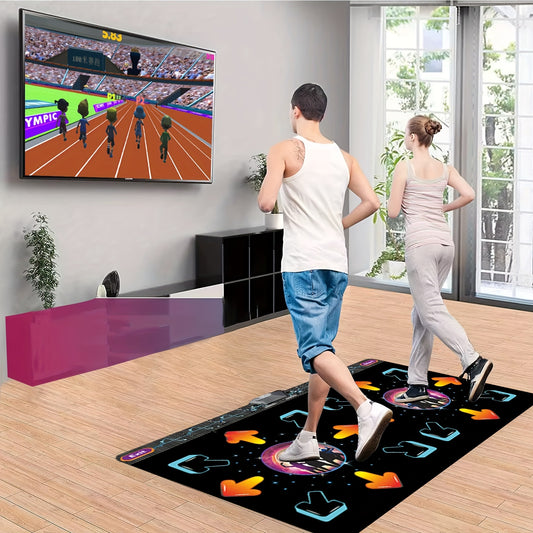 2-Player Dance Mat for TV with HD Display & Motion Sensor Controllers - Plug & Play USB-Powered Interactive Dance Game, MTV & Cali Design, Colorful Step Pad for Family Game Night & Fitness Fun, Fitness Fun Activity | Engaging Game Design | Calorie Tracki