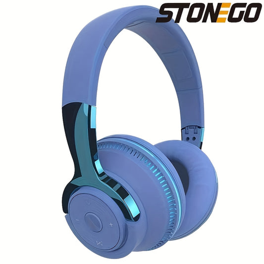 STONEGO Foldable Fashion 5.1 Wireless Headphones - Stereo with Built-in Microphone - Suitable for Tablets and Mobile Phones - Lightweight and Portable Design, Convenient to Carry - High-fidelity Sound Quality, Suitable for Music, Calls and Games - Comfor