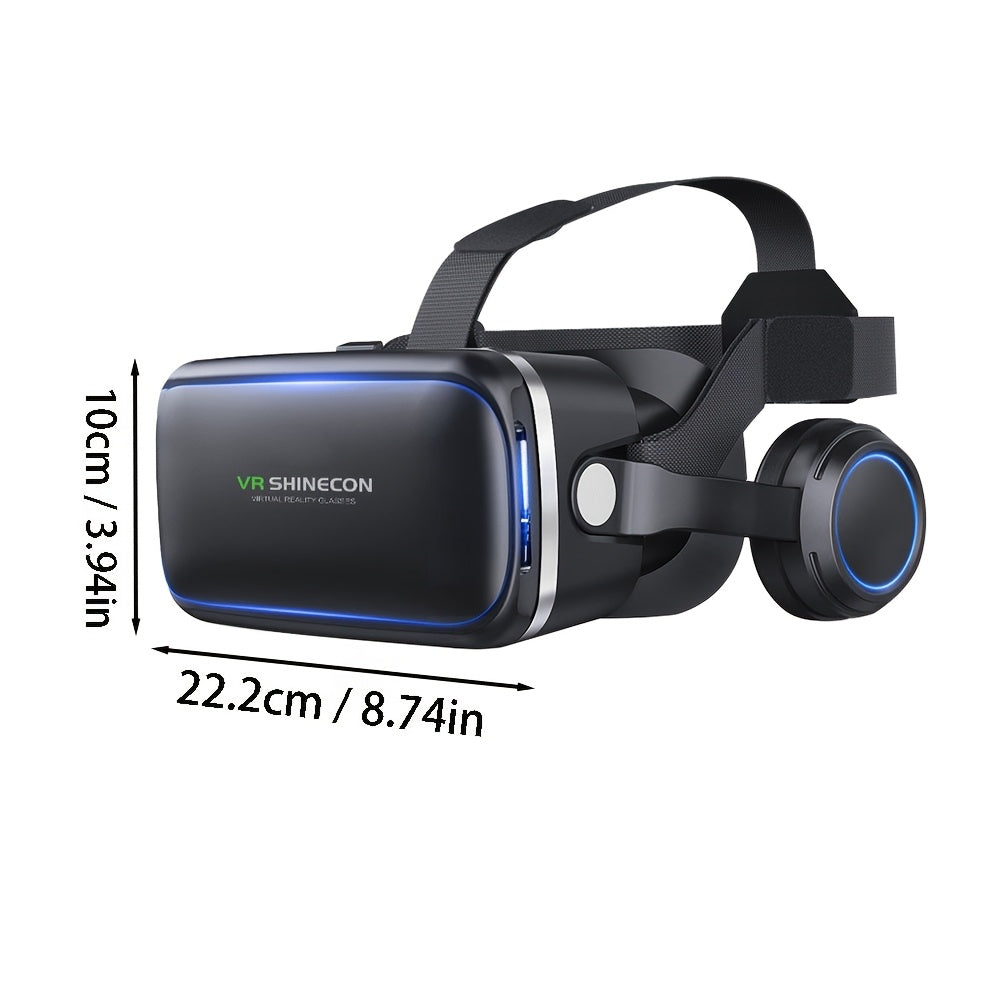 VR Shinecon 3D Virtual Reality Headset - Adjustable, 8.89-18.29cm Smartphone Compatible, 4K Video & Gaming Experience, 3D Stereoscopic Display, No Battery Included, Gaming Headset | Adjustable Headgear | Comfortable Headset