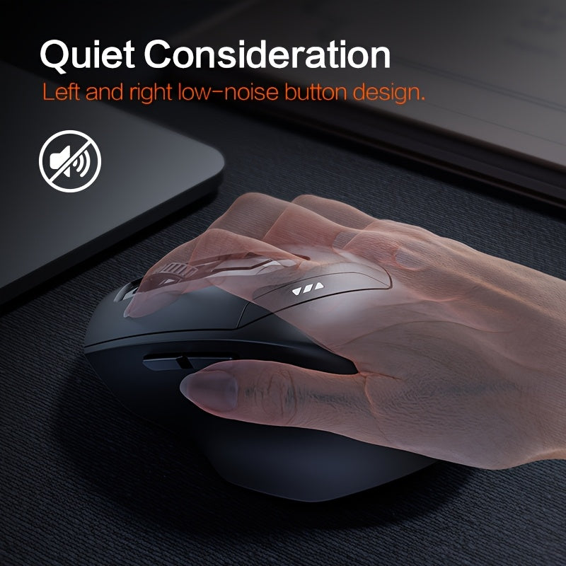 INPHIC DR01 wireless BT mouse rechargeable ergonomic office light sound suitable for laptops, and tablets universal new upgrade [three-mode power display flagship version]