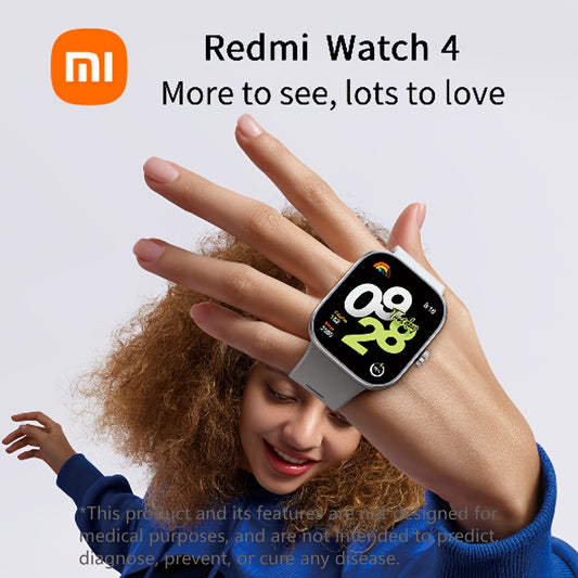 Xiaomi Redmi Watch 4, 1.97" AMOLED Display, 60Hz Refresh Rate, 600 Nits Brightness, 470mAh Battery, 200+ Stylish Watch Faces, Built-in Multi-system GNSS, Security Protection, Health Monitor