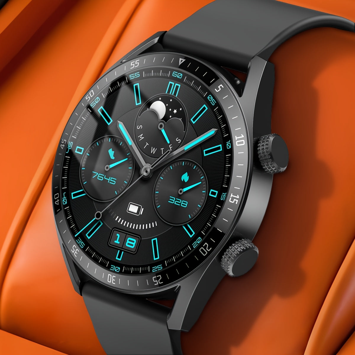 Sports business Men's smart watch, 3.68 cm HD display, sports watch for iPhone and Android, alloy body, wireless call, multiple sports modes, sedentary reminder and other features, suitable for friends, couples, husband and wife gifts