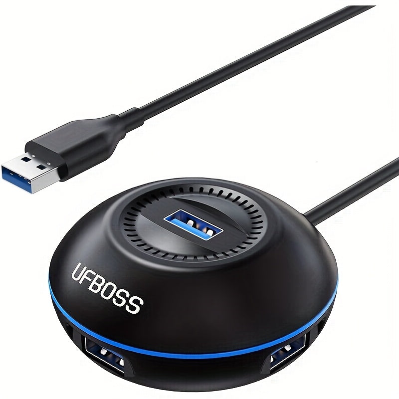 Powered 5-Port Mini USB 3.0 HUB with USB C 5V/4A Adapter Suitable for Laptops, USB Distributor Suitable for Keyboard and Mouse Adapter Surface, XPS, Notebook, iMac, Flash Drive, Mobile Hard Drive