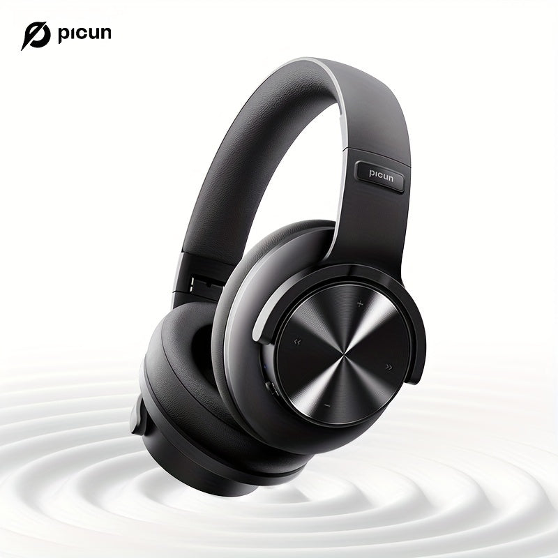 Picun B8 Wireless Gaming Headphones with 120H Playtime, 3 EQ Customization & Game Mode, Noise Isolation, Foldable Over-Ear Design, Wireless, USB-C Charging, Built-in Mic for PC/Laptop/Phone/Travel (Black), Wireless Gaming Headset, Handsfree Calls, Modern