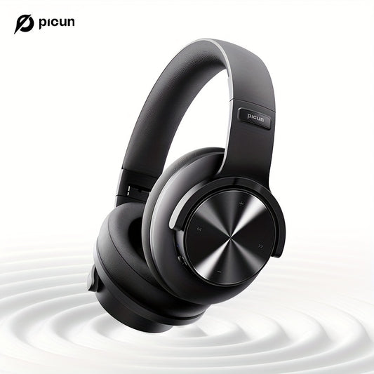 Picun B8 Wireless Gaming Headphones with 120H Playtime, 3 EQ Customization & Game Mode, Noise Isolation, Foldable Over-Ear Design, Wireless, USB-C Charging, Built-in Mic for PC/Laptop/Phone/Travel (Black), Wireless Gaming Headset, Handsfree Calls, Modern