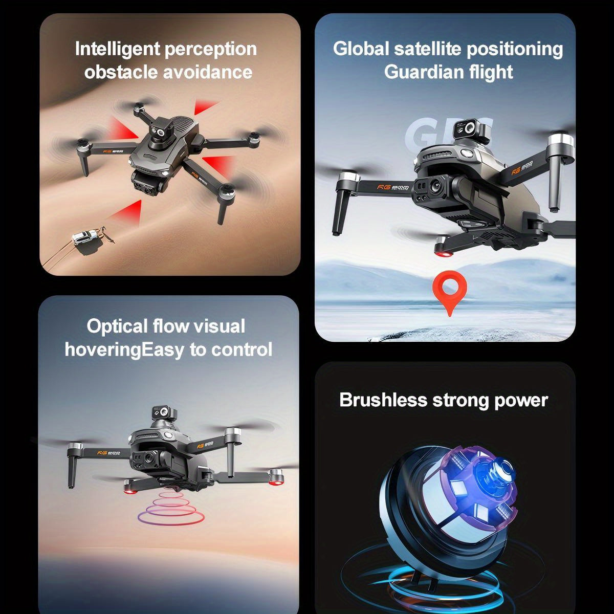 GPS Foldable Drone with 4K Dual Camera, 11.43cm HD Screen Remote, 40-50 Min Flight, Obstacle Avoidance, Brushless Motor & 5-Level Wind Resistance, Gesture Control, Smart Follow, Palm Control - Ideal Gift for Men, Birthdays, Camping, Hiking, Road Trips