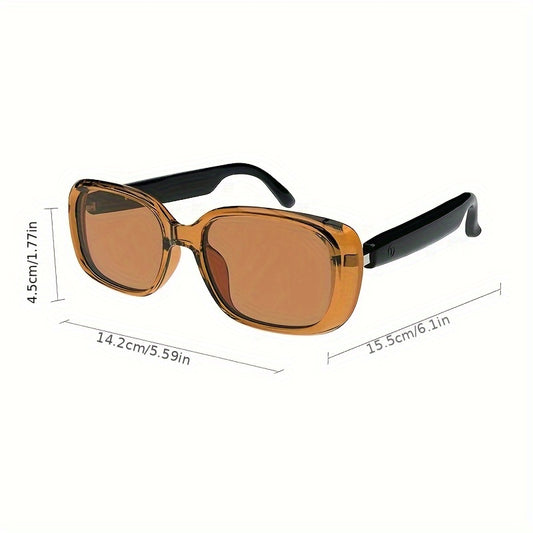 Smart Audio Glasses with HD Sound, Touch Control & Anti-Blue Light Brown Lenses - Built-in Mic, Rechargeable Battery, Camera Control, Leopard Print Frame - Fashion Unisex for Men, Women,, Wireless Calls Eyewear, Durable Eyewear