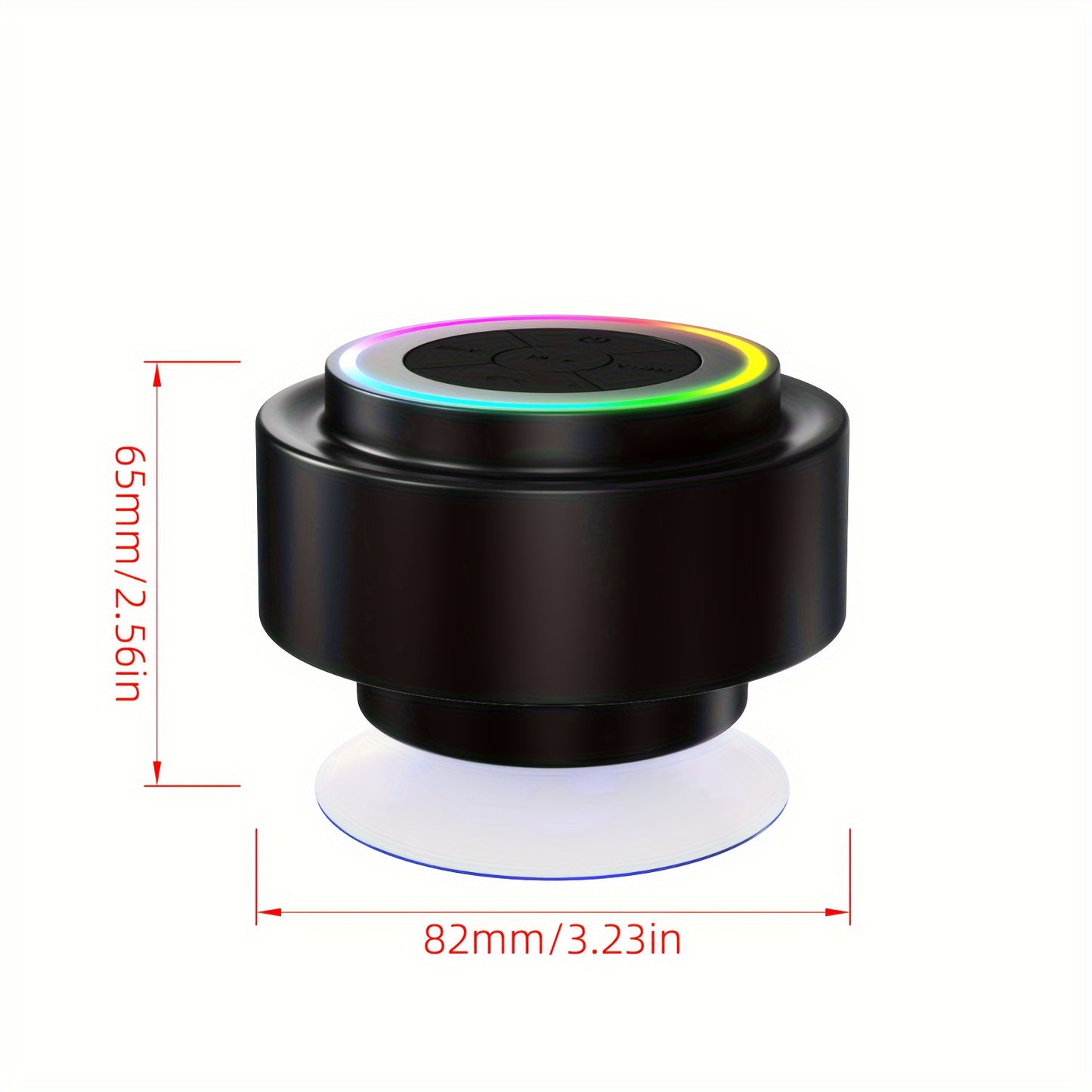 Portable Shower Speaker With Built-in Microphone, Voice Assistant Control, Hands-Free Calling, TWS Playback, 5W High Power, Rechargeable Lithium Polymer Battery, Long-Lasting Playtime, HD Decoding, Strong Suction Cup, RGB Lights, USB Type-C Charging, Per