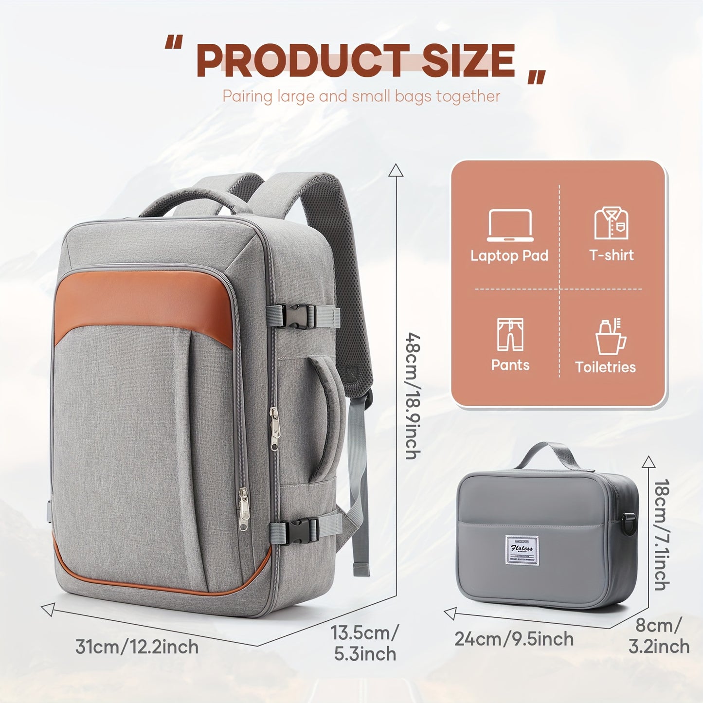 A Versatile Outdoor Lightweight Backpack with Two Handles, Featuring a Stylish And Minimalist Patchwork Design, Durable And Water-Resistant, Suitable for Camping, Hiking, And Short Trips, with a Compartment for a Laptop Inside.