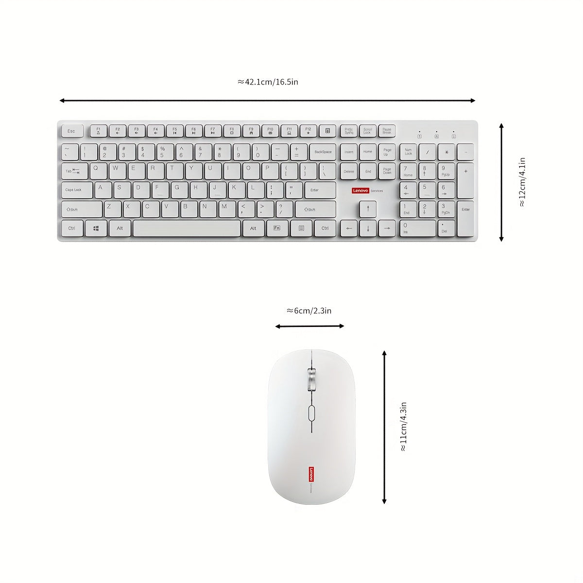 For Lenovo Wireless Keyboard and Mouse Set Business Office Keyboard and Mouse Set Home Desktop Laptop Tablet Universal Keyboard and Mouse Set 105-Key Lightweight Durable Simple and Fashionable Dual Mode Wireless Connection 2.4G+ Wireless Link