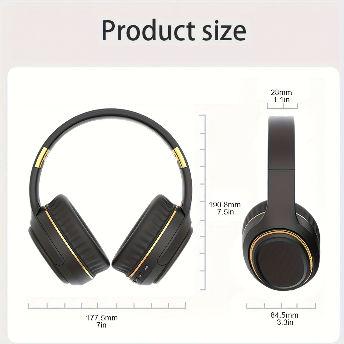 H6 Wireless Headphones, 5.0 Stereo Surround Sound, On-Ear Sports Headset with Volume Control, Condenser Mic, Closed-back Design, USB Type-C Charging, Rechargeable Lithium Polymer Battery, Compatible with Cellphones, Anime/Movie/TV Series Theme, Plastic M