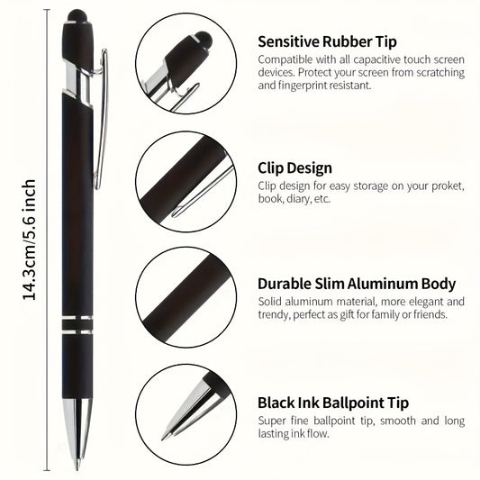 20/30/40pcs Custom Engraved Metal Black Ink Ballpoint Pens - Personalized Name & Logo, Durable Retractable Design, Ideal for Company Promotions, Student Gifts, Customizable Office Supplies, Pen Set, Professional Stationery, Sleek Pen Design, Quality Writ