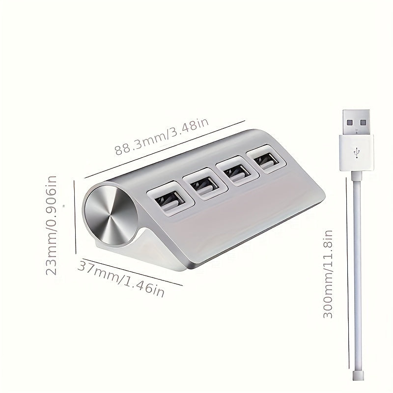 VVIA 4-Port High-Speed Aluminum USB 3.0 Hub - Multi-USB Splitter Adapter, Mini Multiple USB3.0 HUB Port Expander for PC