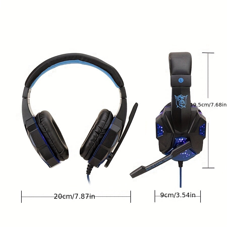 SY-830MV Wired Desktop Gaming Headset with Glowing E-Sports Over-Ear Design