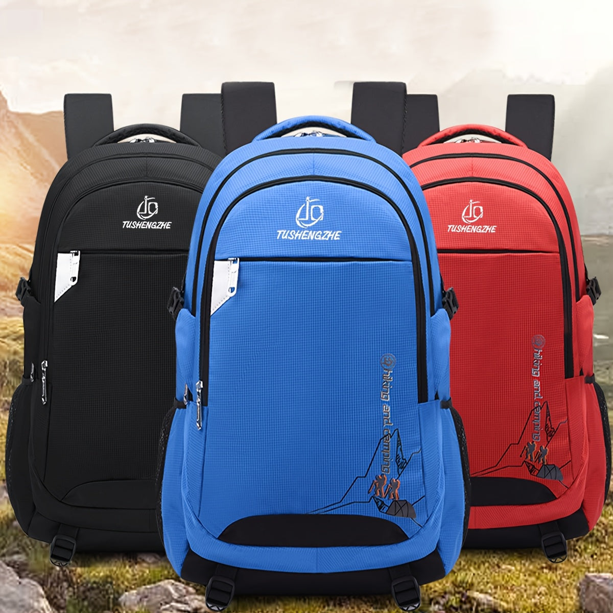 Myco 40.01 L Carry-On Backpack with 43.18cm Laptop Compartment - Durable Polyester, Adjustable Straps, Multiple Pockets, Secure Zipper Closure - Ideal for Travel, Hiking, Casual Use (Black, Red, Blue, Gray), Hiking Backpack, Travel Accessory, Modern Back