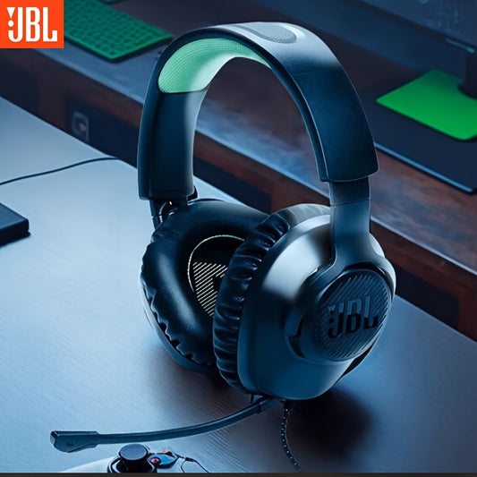 JBL Storm Quantum100X wired over-ear headphones with microphone, lightweight collapsible portable stereo bass headphones with tangle-free design, suitable for wired use with smartphones, tablets, MP3/4 devices, and gaming headsets
