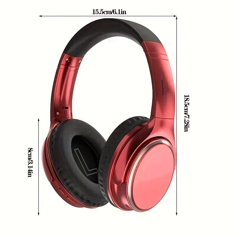 J901 HiFi Wireless Headphones, 5W Condenser Mic, Sound Isolation, Push Button Control, 3.5mm Jack, Rechargeable Lithium Polymer, Non-Waterproof, Compatible with Tablets, for Exercise, Portable Folding Design, Supports Call Control, No Cable Included