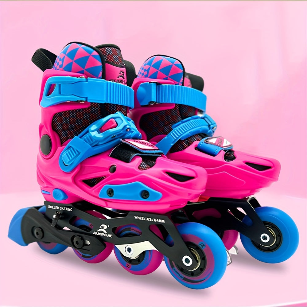 Unisex Kid's Professional Fashion Inline Skates Shoes, Adjustable Roller Skates For Boys Girls