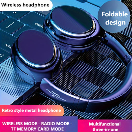 J901 HiFi Wireless Headphones, 5W Condenser Mic, Sound Isolation, Push Button Control, 3.5mm Jack, Rechargeable Lithium Polymer, Non-Waterproof, Compatible with Tablets, for Exercise, Portable Folding Design, Supports Call Control, No Cable Included