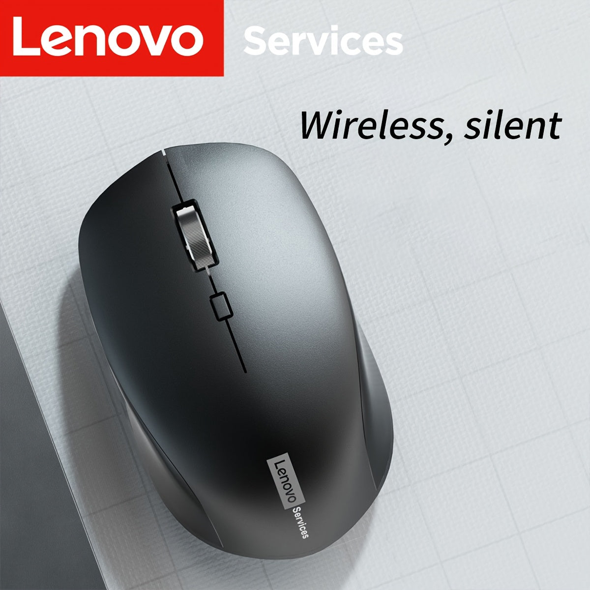 For Lenovo Wireless Mouse Business Office Silent Mouse Ergonomic Design Compatible with Multiple Platforms, 2.4G Connection, Powered by 1.5V Dry Battery, Battery Not Included