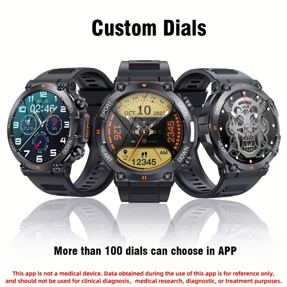 SENBONO Men'S Smart Watch Round 3.53cm Big Screen DIY Dial Wireless Dial Answer Call Watch Activity Fitness Watch 400mAh Outdoor Sports Smartwatch Men Women for IPhone Android,Gift for Men