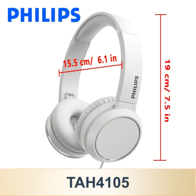 Philips TAH4105 Portable Headphones - Noise Isolating, Lightweight & Foldable with Dynamic Bass and Comfort Ear Cushions