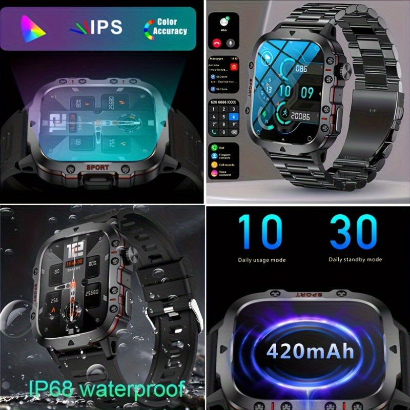New Durable Smartwatch Men'S Wireless Call Sports Fitness AI Voice Outdoor 100+ Sports Mode Outdoor Smartwatch
