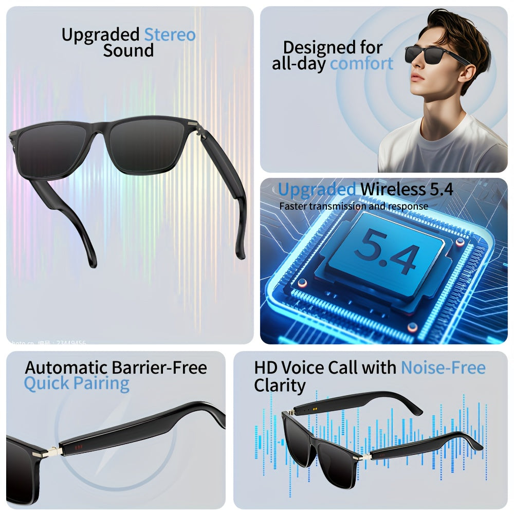 1pc Smart Glasses Music Glasses, Wireless 5. 4 Audio Eyewear with Music play for Men Women High Quality SIBERIA IN- EAR Headset Fashion High Qualit