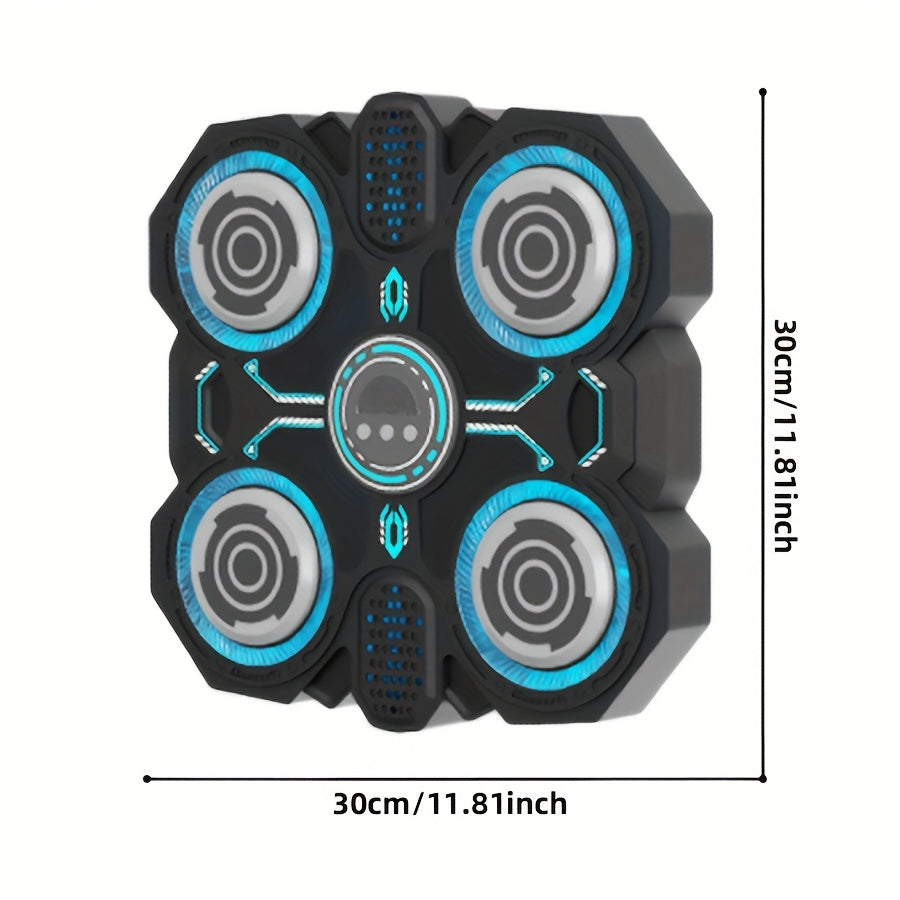 Interactive Boxing Exercise Toy with 4 Targets, Upgraded Edition with Cool LED Lights & Dynamic Music, Includes Punching Gloves, Adjustable Speed, Wall-Mountable, Ideal for Indoor Workout & Family Fun, Battery Operated (AA Not Included), ABS Material, Pe