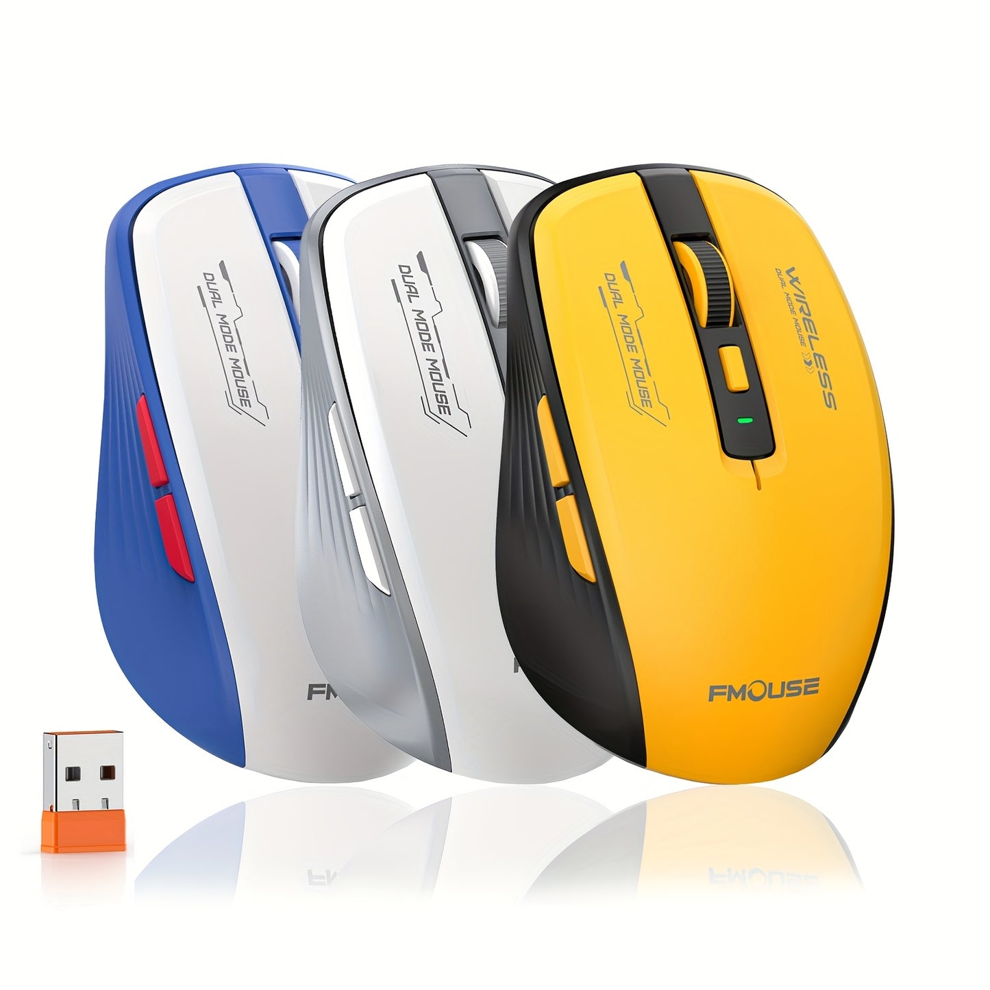 HXSJ Dual Mode Wireless Mouse - Wireless & 2.4G, Ergonomic Right-Handed Design, Compact Optical Mouse for PC/Laptop/Mac, Gaming & Business Travel, Durable Plastic Construction, Mouse for Laptop, Tech Gadget, Sleek Finish, Stylish Tech Accessory, Highqual