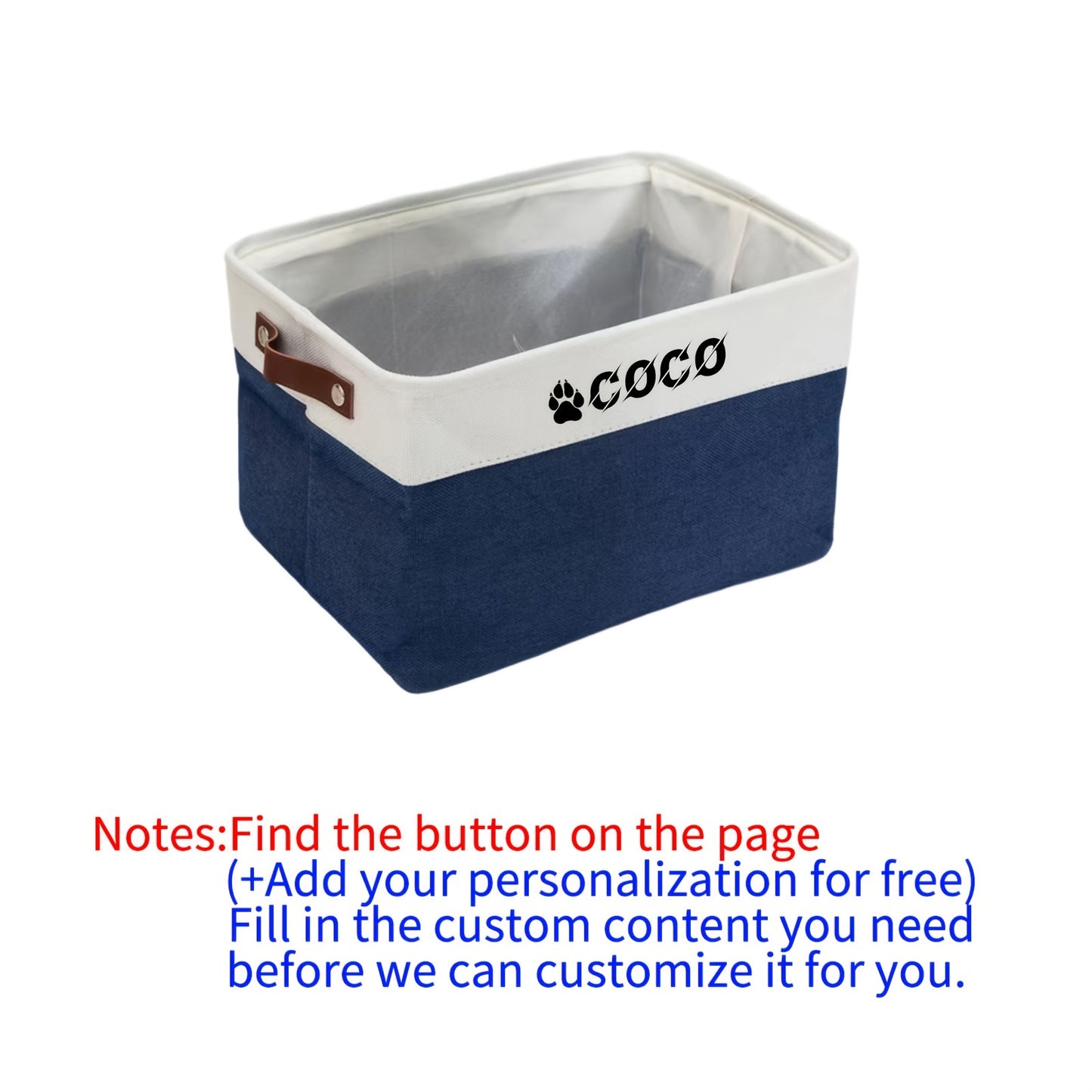 Personalized Pet Toy Storage Box, Custom Dog Toy Storage Container Foldable Bag Basket For Dogs Pet Accessories