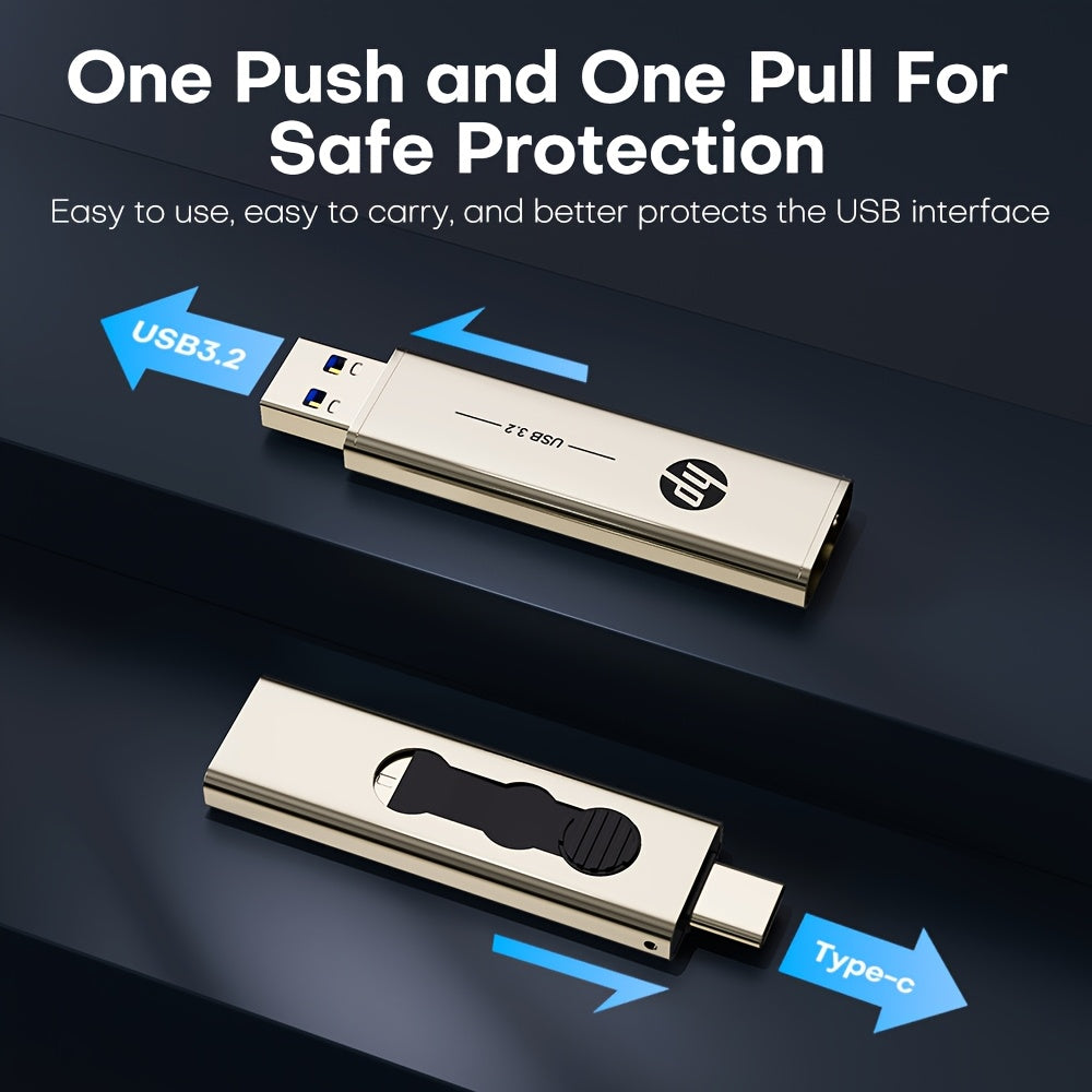 HP OTG Type-C USB3.2 Flash Drive for Phone and Computer Original Pen Drive 256GB 128GB 64GB Up to 120Mb/s Pendrive