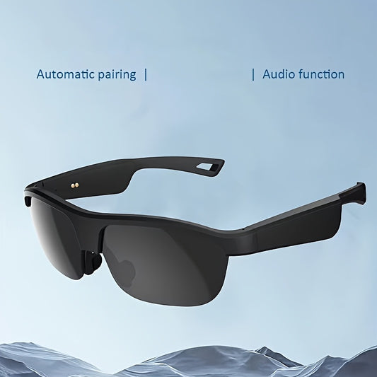 Wireless Wireless Glasses Headphones - USB & Battery Powered, Black Frame, Ideal for Sports & Driving, Music Playback, Hands-Free Calls, Comfortable Earphones with Active Noise Cancellation, Sport Headphones | Sleek Black Frame | USB Charging Headphones