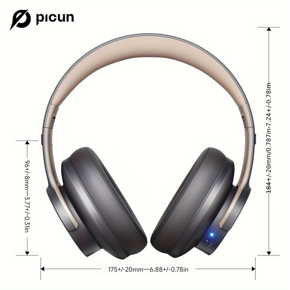 Picun B8 Wireless Headphones, featuring 120 Hours of Wireless Playback, Hands-Free Calling, Foldable Design, optimized for Mobile Phones and PCs in Travel, Home, and Office Environments, Includes 3 EQ & Game Modes.