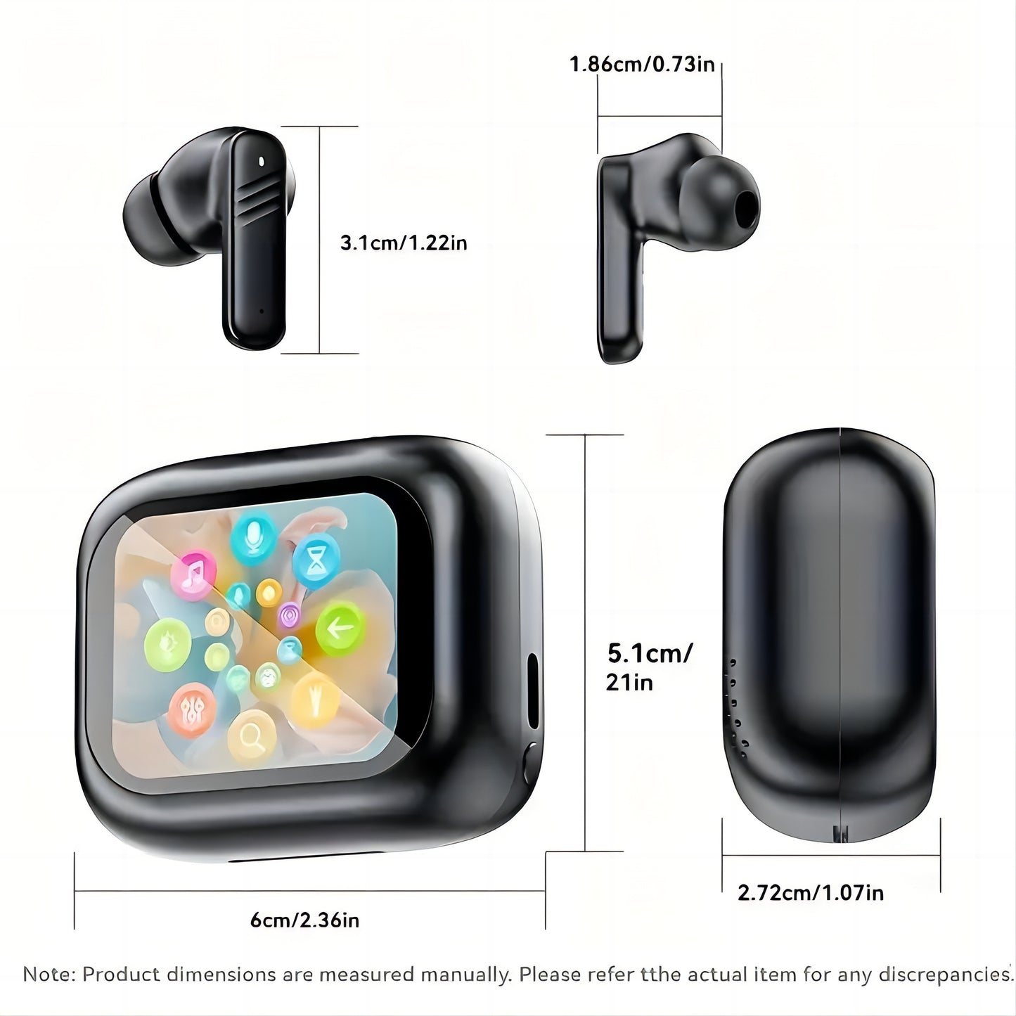 2025 New Smart Touch Screen Headphones - New Upgraded Universal Sports Earbuds with Multiple Language Switching, Suitable for DJ and gaming,Built-in Mic & Sound Quality Control - Compatible with Apple, for, for VIVO, Xiaomi, OPPO, etc
