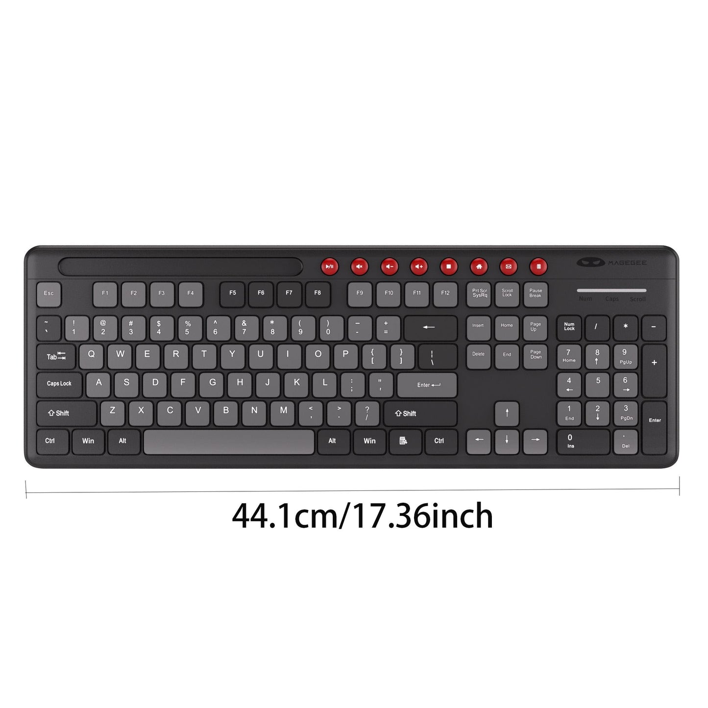 MageGee wireless keyboard and mouse set, comes with card slot design 2.4G wireless film keyboard, ergonomic wrist, silent key design keyboard with three adjustable mouse