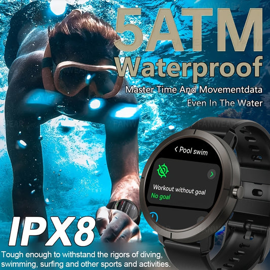 Fanwear 2025 New GPS smart watch, Men's Women's outdoor sports GPS smart watch, built-in dual-frequency GPS, built-in high-end chip: atctions 3085S compass altitude pressure 5ATM High Quality swimming, automatic recognition of 170+ sports mode, 46g heavy
