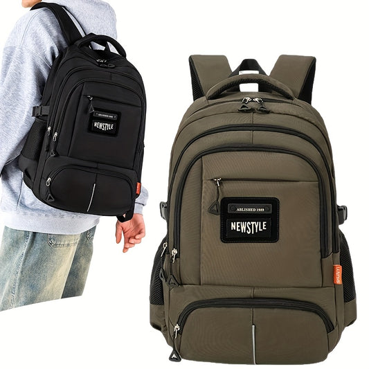 OGEHUAFEE Large Capacity Nylon Backpack - Lightweight, Durable Daypack for Hiking, Commuting, School & Travel, Black with Multiple Compartments, Backpack for Schoo