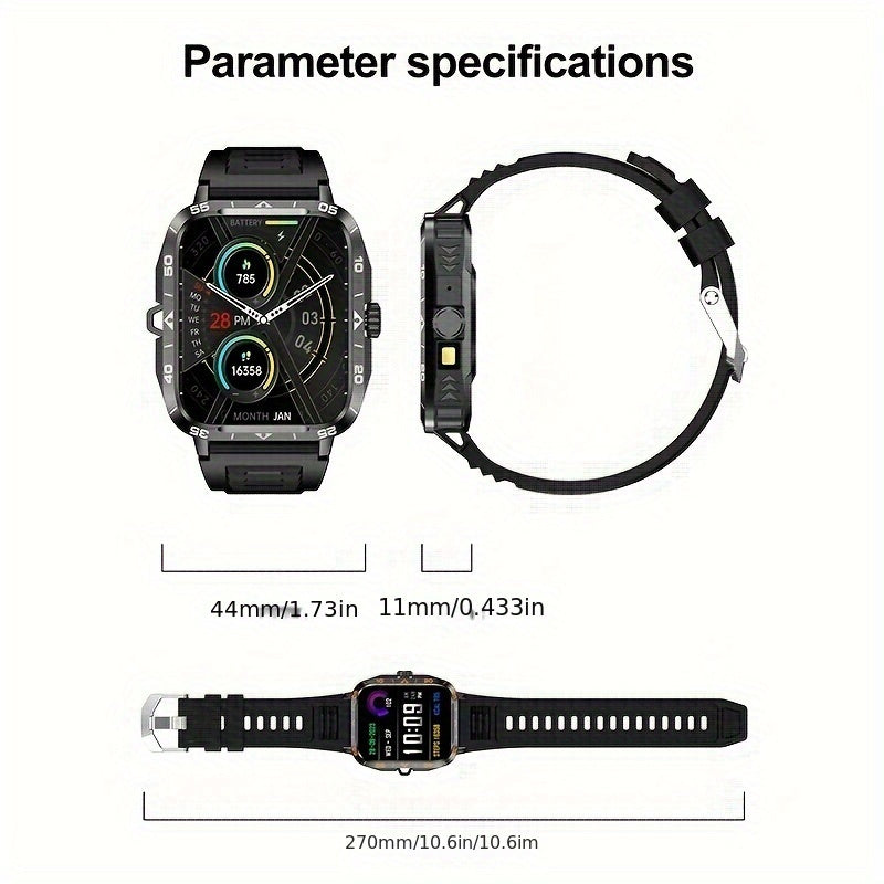 2024 New Smart Watch (Answer/Call) Outdoor Sports Watch LED Altimeter Barometer 100+Sports Mode 300mAh Battery Multimedia Information Viewing Weather Pedometer Fitness Tracker Compatible for Android iPhone Gift